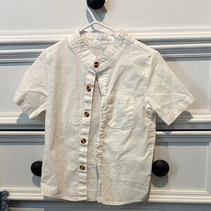 Kids White Button-Up Shirt